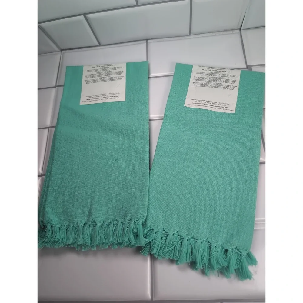 FIESTA Brand 2 Pack Kitchen Towels Teal 19